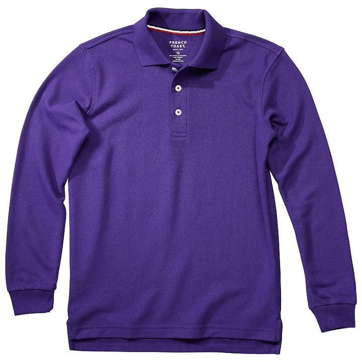 Boys 4-20 French Toast School Uniform Long-sleeve Pique Polo, Boy's, Size: 6-7, Purple