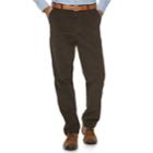 Men's Croft & Barrow&reg; Classic-fit Easy-care Stretch Flat Front Corduroy Pants, Size: 40x30, Dark Brown