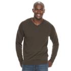 Men's Croft & Barrow&reg; True Comfort Classic-fit V-neck Sweater, Size: Medium, Dark Brown
