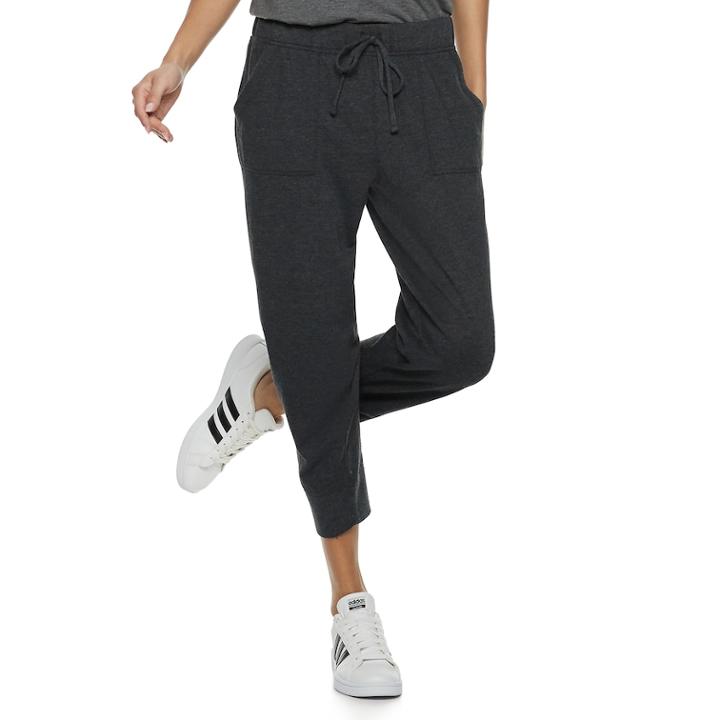 Juniors' So&reg; Crop Jogger Sweatpants, Teens, Size: Xl, Black
