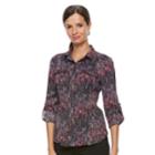 Women's Dana Buchman Nailhead Camp Shirt, Size: Small, Purple