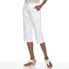 Women's Croft & Barrow&reg; Sheeting Pull-on Capris, Size: Large, White