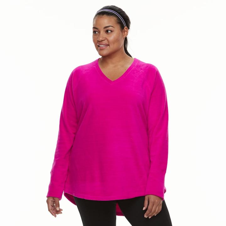 Plus Size Plus Sizetek Gear® Micro Raglan V-neck Tee, Women's, Size: 2xl, Dark Pink