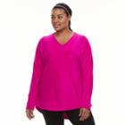 Plus Size Plus Sizetek Gear&reg; Micro Raglan V-neck Tee, Women's, Size: 2xl, Dark Pink