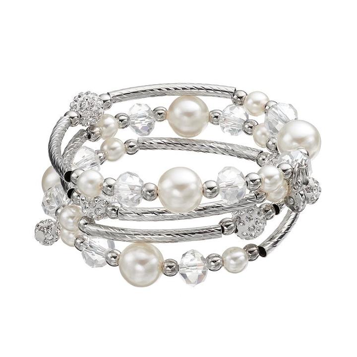 Croft & Barrow&reg; Bead Coil Bracelet, Women's, Multicolor