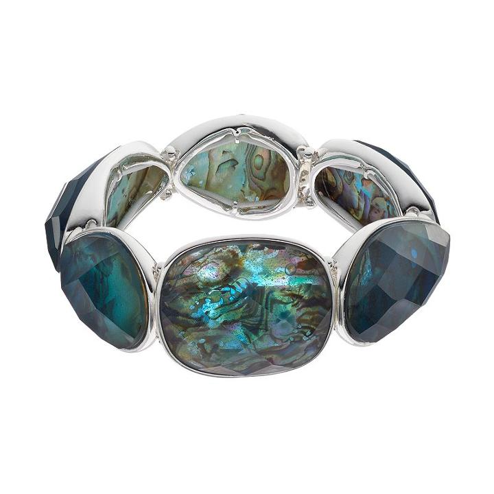 Dana Buchman Simulated Abalone Stretch Bracelet, Women's, Blue