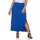 Plus Size Apt. 9&reg; Tummy Control Maxi Skirt, Women's, Size: 2xl, Blue