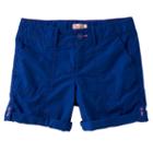 Girls 7-16 & Plus Size So&reg; Roll-tab Neon Solid Utility Bermuda Shorts, Girl's, Size: 18 1/2, Dark Blue