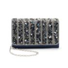 Gunne Sax By Jessica Mcclintock Harper Studded Satin Crossbody Clutch, Women's, Blue (navy)