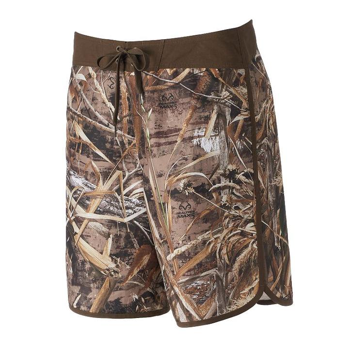 Men's Realtree Board Shorts, Size: 38, Brown