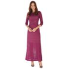 Women's Indication By Eci Burnout Stripe Maxi Dress, Size: Large, Brt Pink