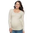 Maternity A:glow Ruched Scoopneck Tee, Women's, Size: Xl-mat, Lt Beige
