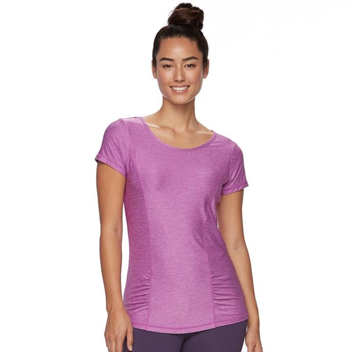 Women's Gaiam Energy Yoga Tee, Size: Xs, Dark Grey