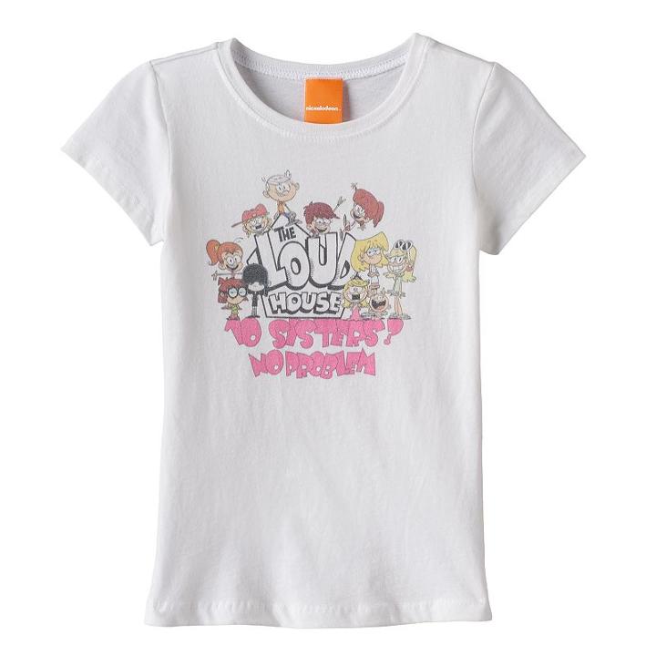 Girls 7-16 The Loud House 10 Sisters? No Problem Graphic Tee, Girl's, Size: Medium, White