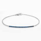 Sophie Miller Sterling Silver Blue Cubic Zirconia Bar Link Bracelet, Women's, Size: 7