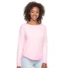 Junior's So&reg; Drapey Front Shirttail Pullover, Teens, Size: Xs, Brt Pink