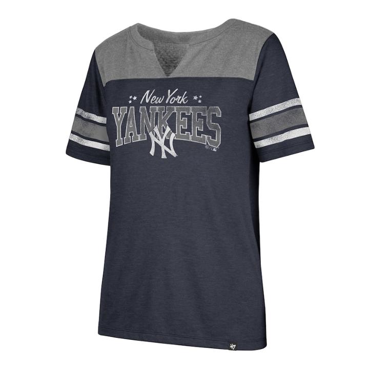 Women's '47 Brand New York Yankees Match Tri-blend Tee, Size: Medium, Blue (navy)