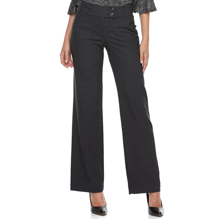 Women's Apt. 9&reg; Modern Fit Wide-leg Dress Pants, Size: 14 Short, Black