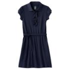 Girls 4-14 Chaps School Uniform Ruffled Polo Shirt Dress, Girl's, Size: 6x, Blue (navy)