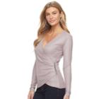 Women's Juicy Couture Embellished Faux-wrap Top, Size: Large, Brt Purple