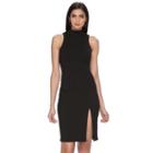 Women's Jennifer Lopez Luxe Essentials Mockneck Midi Dress, Size: Small, Black