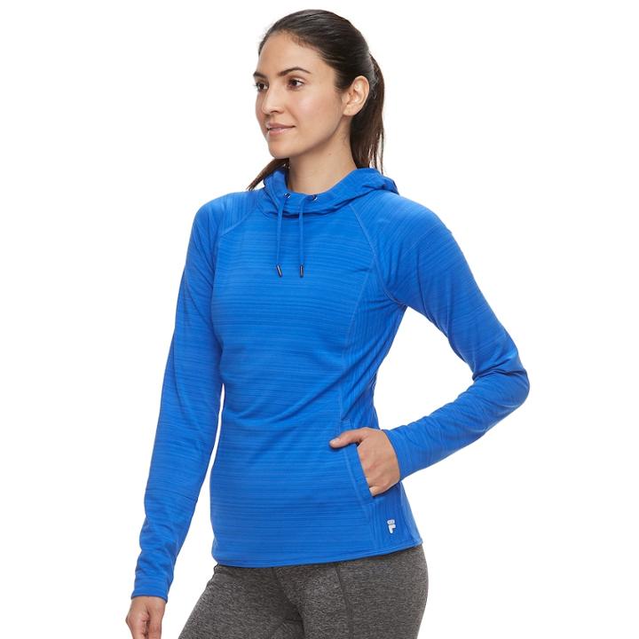 Women's Fila Sport&reg; Raglan Fleece Hoodie, Size: Small, Dark Blue