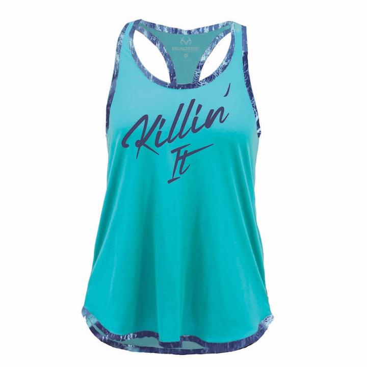 Women's Realtree Ascend Killin It Graphic Tank, Size: Large, Dark Blue