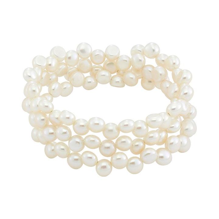 Freshwater Cultured Pearl Stainless Steel Stretch Bracelet, Women's, Size: 24, White