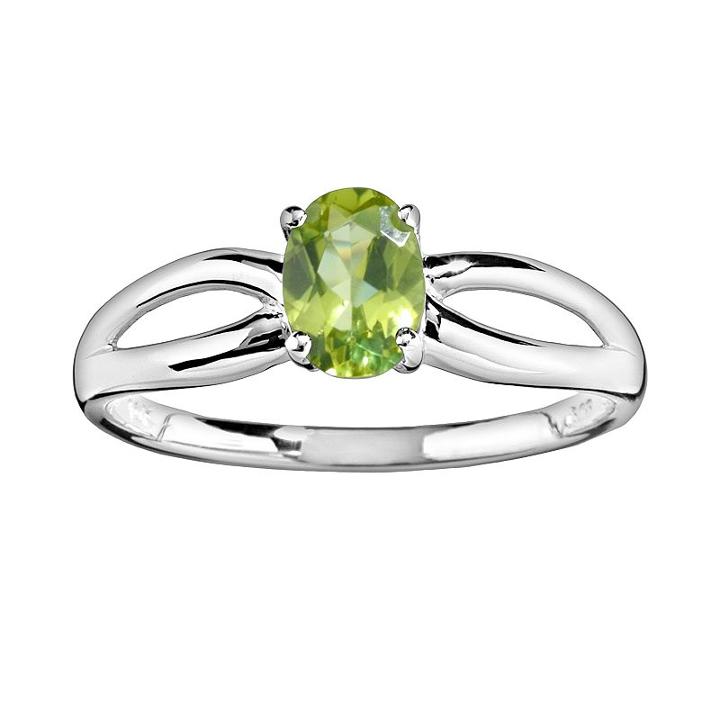 10k White Gold Peridot Ring, Women's, Size: 5, Green