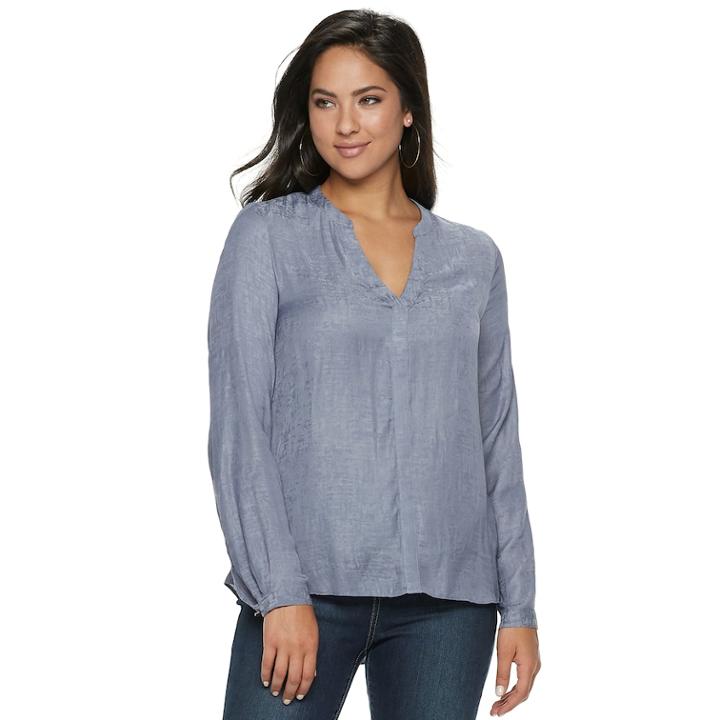 Women's Jennifer Lopez Embellished Chiffon Top, Size: Large, Med Purple