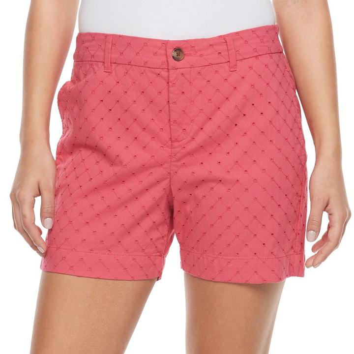 Petite Croft & Barrow&reg; Novelty Shorts, Women's, Size: 12 Petite, Brt Red