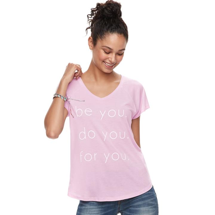Juniors' Be You. Do You. For You. Tee, Teens, Size: Small, Lt Purple