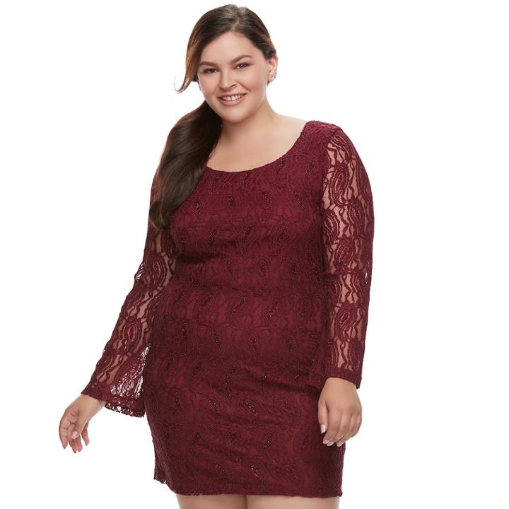 Juniors' Plus Size Liberty Love Lace Bodycon Dress, Teens