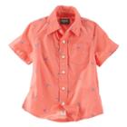 Boys 4-8 Oshkosh B'gosh&reg; Paddle Print Short Sleeve Poplin Button-down Shirt, Boy's, Size: 5, Ovrfl Oth