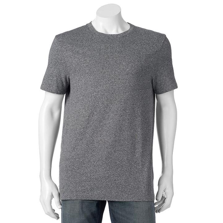Men's Sonoma Goods For Life&trade; Heathered Everyday Tee, Size: Large, Dark Grey