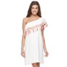 Juniors' Lily Rose Fringe One Shoulder Dress, Girl's, Size: Xs, Natural
