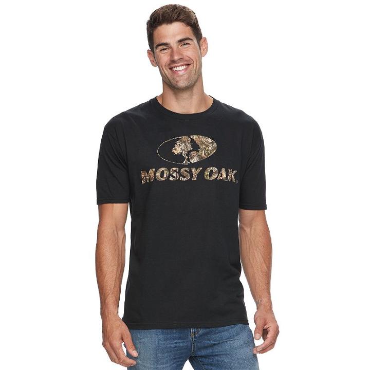 Men's Mossy Oak Logo Tee, Size: Medium, Black