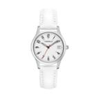 Caravelle Women's Easy Reader Leather Watch - 43m117, Size: Small, White