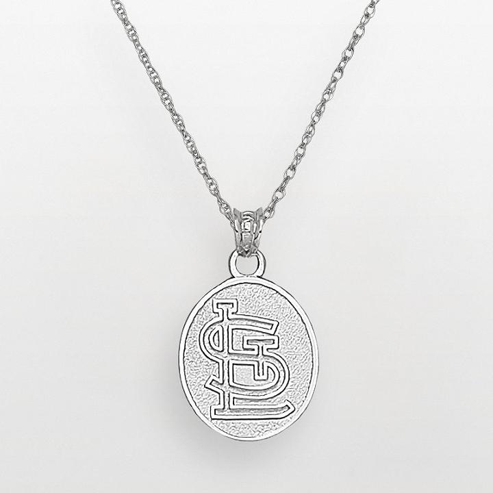 Logoart St. Louis Cardinals Sterling Silver Logo Pendant, Women's, Size: 18, Grey