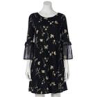 Women's Lc Lauren Conrad Bell Sleeve Swing Dress, Size: Medium, Black