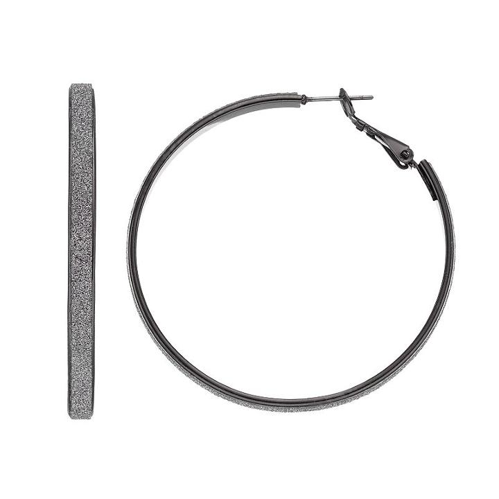 Apt. 9&reg; Glitter Hoop Earrings, Women's, Ovrfl Oth