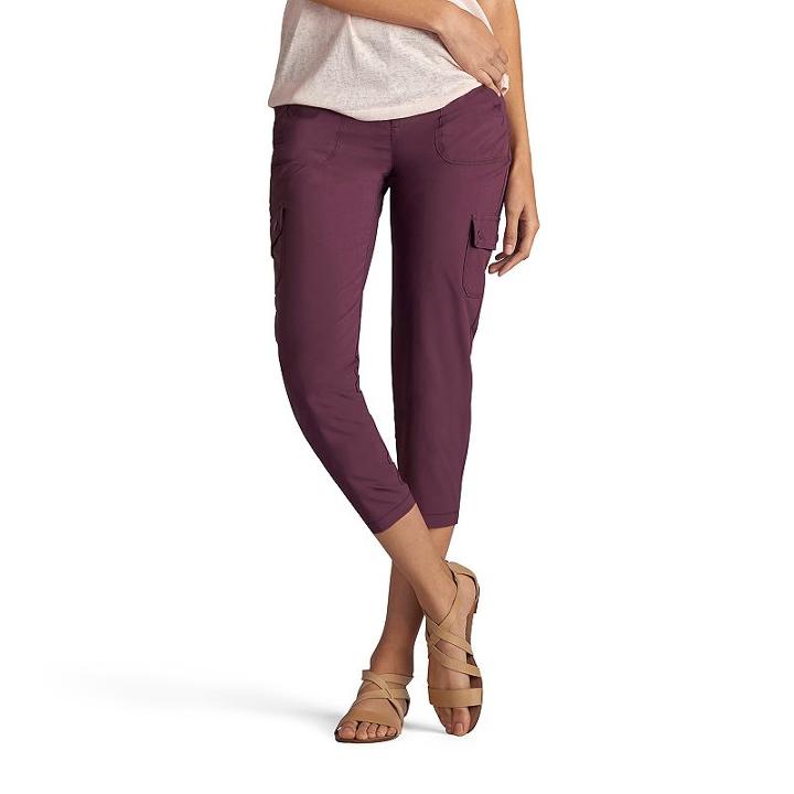 Women's Lee Benson Active Cargo Capris, Size: 12 Avg/reg, Purple
