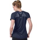 Women's Soybu Endurance Peek-a-boo Racerback Short Sleeve Tee, Size: Large, Dark Blue