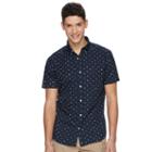 Men's Urban Pipeline&reg; Maxflex Print Button-down Shirt, Size: Large, Dark Blue