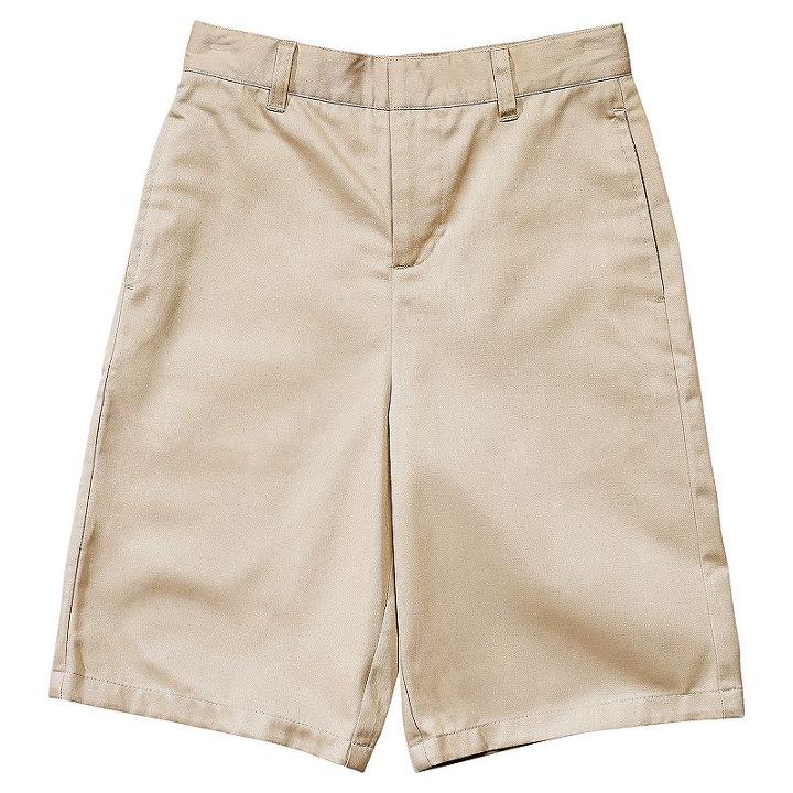 Boys 4-20 French Toast School Uniform Flat-front Adjustable-waist Shorts, Boy's, Size: 7, Beig/green (beig/khaki)