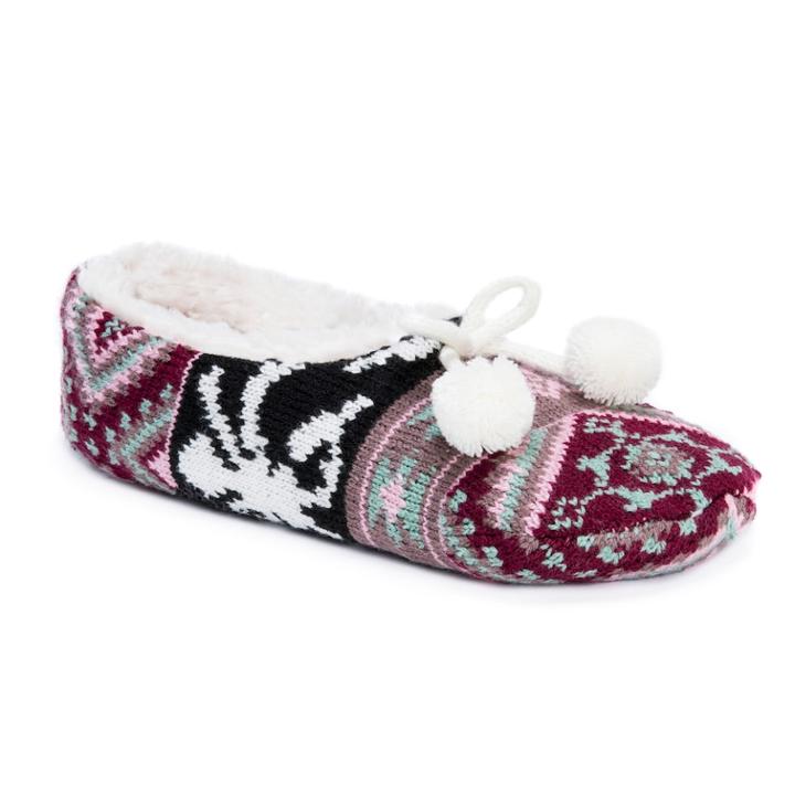 Women's Muk Luks Knit Ballet Slippers, Size: S-m, Red