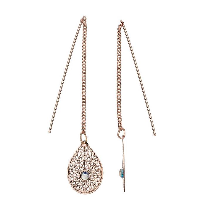 Lc Lauren Conrad Openwork Teardrop Threader Earrings, Women's, Blue