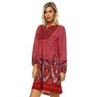 Women's White Mark Smocked Paisley Sweaterdress, Size: Xl, Med Red
