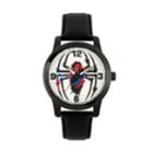 Marvel Ultimate Spider-man Logo Men's Leather Watch, Size: Medium, Black