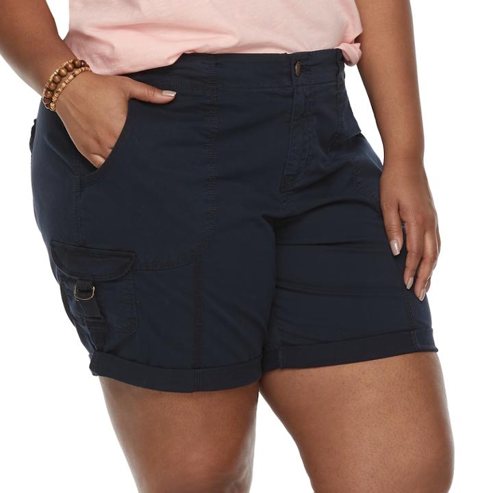 Plus Size Sonoma Goods For Life&trade; Utility Bermuda Shorts, Women's, Size: 20 W, Dark Blue